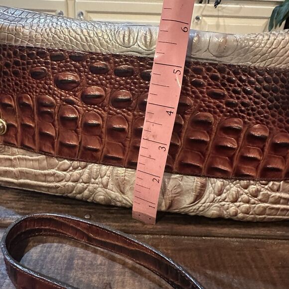 Brahmin Elisa Satchel Shoulder Bag Handbag Large Leather Removable Strap - Picture 9 of 9